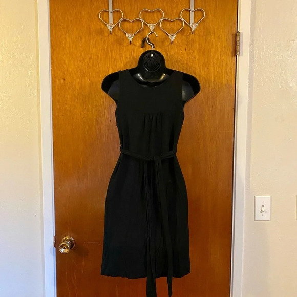 Forever 21 Black Sleeveless V-Neck Mini Dress Small Adjustable Waist Boho Style - Picture 14 of 15